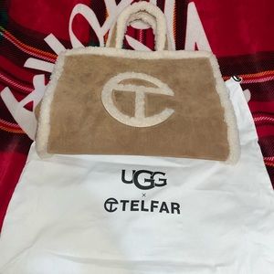 Suede Telfar Ugg Medium Chesnut shopping bag worn twice
